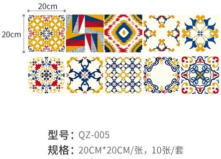 10Pcs Pvc Badkamer Anti-Slip Vloertegels Tegel Vloer Waterdicht Stickers Muurstickers Decoratie Keuken Olie Proof wallpape QZ-005