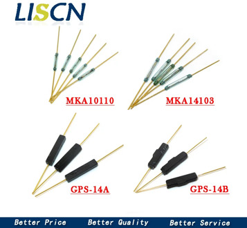 10pcs Reed Switch Plastic MKA14103 MKA10110 GPS-14B GPS-14A 2*14MM Anti-Vibration Damage Magnetic Switch NC Normally Closed