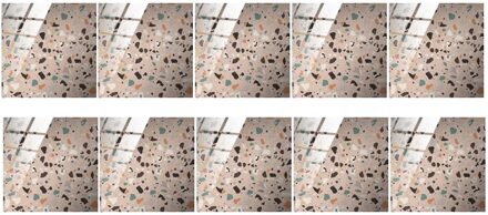 10Pcs Retro Keramische Vloertegel Stickers Zelfklevende Keramische Waterdicht Wallpapers Art Diagonaal Floor Stickers Keuken Decor