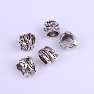 10pcs Retro Tibetaans Zilver Haar Vlecht Dreadlock Kralen 6/8MM Gat Gevlochten Manchetten Clip Kralen Unadjustable Haar ringen Accessoires 2