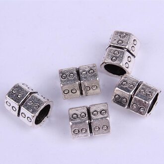 10pcs Retro Tibetaans Zilver Haar Vlecht Dreadlock Kralen 6/8MM Gat Gevlochten Manchetten Clip Kralen Unadjustable Haar ringen Accessoires 3