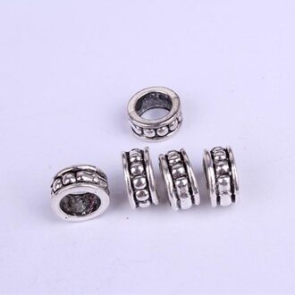 10pcs Retro Tibetaans Zilver Haar Vlecht Dreadlock Kralen 6/8MM Gat Gevlochten Manchetten Clip Kralen Unadjustable Haar ringen Accessoires 4