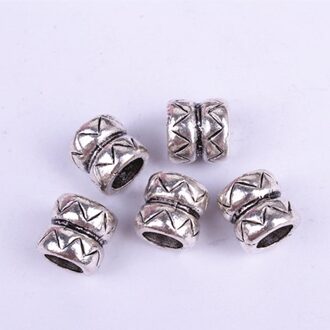 10pcs Retro Tibetaans Zilver Haar Vlecht Dreadlock Kralen 6/8MM Gat Gevlochten Manchetten Clip Kralen Unadjustable Haar ringen Accessoires