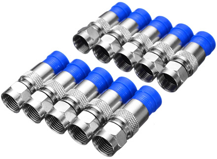 10pcs RG6 Compression Connectors Waterproof Connection F Compression Connector Coax Cable Coaxial Compression Tool Mayitr