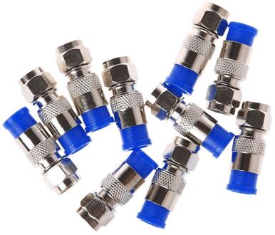 10Pcs RG6 RG59 F Compressie Connectoren Coax Coax Kabel Montage Gereedschap O-Ring
