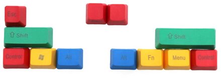 10pcs RGBY Kleur Accessoires ALT SHIFT ESC Gaming PBT Duurzame Dikke Keycap Set Dyesub Cover Mechanische Toetsenbord OEM Profiel voorkant Printed