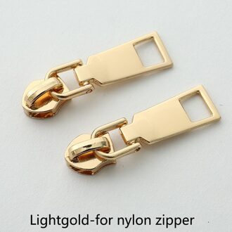 10Pcs Rits Slider Voor 5 # Naaien Metalen/Nylon/Hars Ritsen Diy Zip Hoofd Bag Pocket Portemonnee reparatie Kits Vervanging Tailor Gereedschap No5-fornylon-ligold