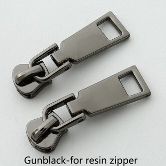 10Pcs Rits Slider Voor 5 # Naaien Metalen/Nylon/Hars Ritsen Diy Zip Hoofd Bag Pocket Portemonnee reparatie Kits Vervanging Tailor Gereedschap No5-forresin-geweer