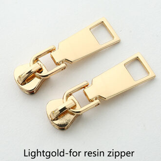 10Pcs Rits Slider Voor 5 # Naaien Metalen/Nylon/Hars Ritsen Diy Zip Hoofd Bag Pocket Portemonnee reparatie Kits Vervanging Tailor Gereedschap No5-forresin-ligold