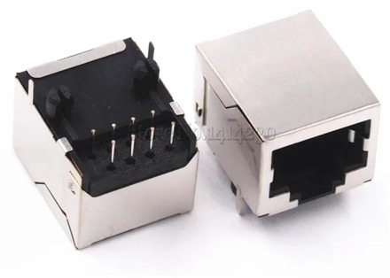 10Pcs RJ45 Socket 8 Pin Cable Interface Shielded Crystal Head Light Copper Shell Connector Female 8P8C