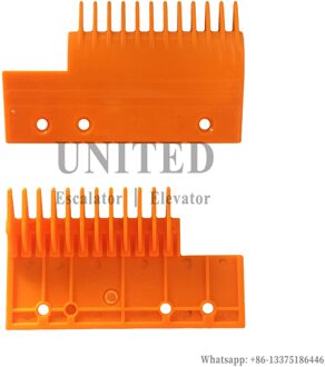 10Pcs Roltrap Oranje Plastic Abs Kam Plaat S655B6 L155mm W92mm Gat Ruimte 80Mm 27Mm 12 Tanden Links