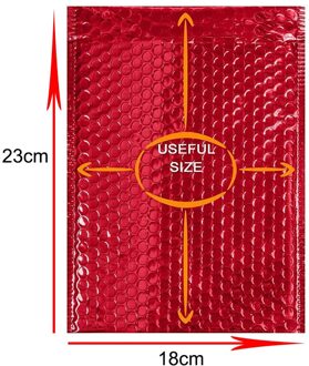 10Pcs Rood Poly Bubble Mailer Enveloppen Tassen Zelf Seal Padded Zware Waterdichte Afdichting Verpakking Enveloppen 18cmX23cm