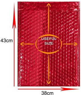 10Pcs Rood Poly Bubble Mailer Enveloppen Tassen Zelf Seal Padded Zware Waterdichte Afdichting Verpakking Enveloppen 38cmX43cm
