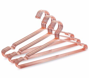 10Pcs Rose Koper Goud Metalen Kleding Shirts Hanger Met Groef, Heavy Duty Sterke Jassen Hanger, pak Hanger Rose Goud