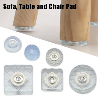 10pcs Rubber Transparent Non-slip Chair Leg Caps Feet Pads Sofa Foot Covers Floor Furniture Legs Protector Pad with Screws