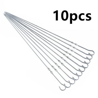 10Pcs Rvs Barbecue Naald Bbq Barbecue Platte Spiesjes Bbq Naald Anti-Slip Handvat Barbecue Teken Duurzaam Keuken gadget 10stk