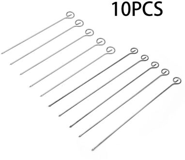 10Pcs Rvs Bbq Vlees Sticks Lange Chef Grill Voedsel Houders Spiesjes Naald Gaffel Voor Barbecue Party Spiesjes