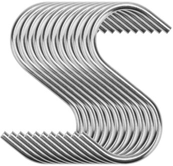 10Pcs Rvs S-Vorm Haak Keuken Slaapkamer Multifunctionele Reling S Hanger Haak Sluiting Holder Haken opknoping Opslag Gereedschap