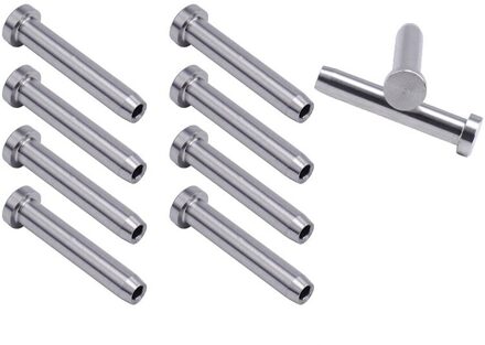 10Pcs Rvs Stemball Swage Stud Dode Uiteinden Schroefdraad Stud Gecombineerd Met Kabel Spanner Voor 1/8Inch kabel Reling Kit