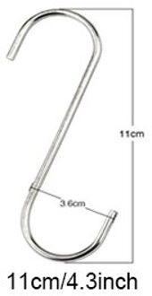10Pcs S-Vorm Haak Keuken Reling Multifunctionele Reling S Hanger Haak Sluiting Houder Rvs Haken opknoping Opslag Gereedschap 10stk 11cm