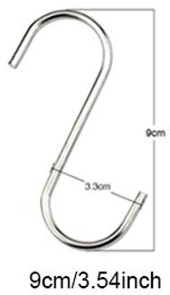 10Pcs S-Vorm Haak Keuken Reling Multifunctionele Reling S Hanger Haak Sluiting Houder Rvs Haken opknoping Opslag Gereedschap 10stk 9cm