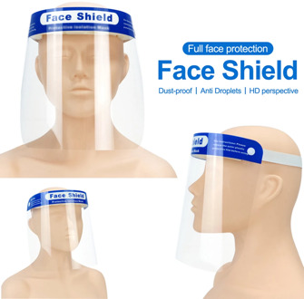 10pcs Safety Full Face Shield Anti-droplet Protective Faceshield Cover Visor Dust Proof Fog Screen Transparent for dropshipping