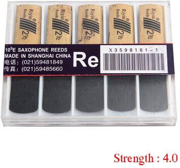 10Pcs Saxofoon Riet Set Met Sterkte 1.5/2.0/2.5/3.0/3.5/4.0 Voor Alto sax Reed Houtblazers Accessoires Replacements Hardness 4.0