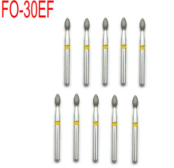 10pcs/Set Dental Diamond Burs Dia-burs for High Speed Handpiece Dentist Teeth Polishing Tool FO-30EF