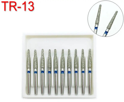 10pcs/set Dental Diamond Burs Drill Polishing Smoothing For High Speed Handpiece Tooth Whitening Tool Medium FG 1.6mm TR-13