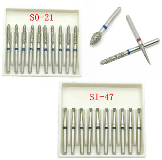 10pcs/set Dental Diamond Burs Drills High Speed Handpiece Polishing Whitening Tools Dental Burs for Teeth Whitening