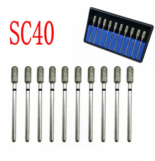 10pcs/set Dental Diamond Polish Burs For Low Speed Straight Handpiece 2.35mm Shank Diamond Nail Drill Milling Cutter
