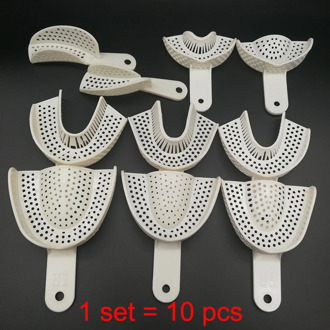 10Pcs/set Dental Impression Plastic Trays Without Mesh Tray Dentist Tools Dentistry Lab Material Teeth Holder Trays