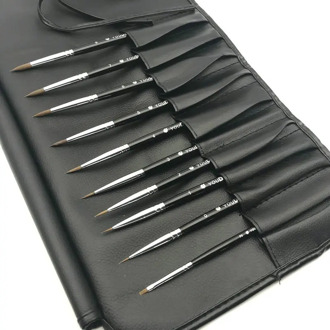 10pcs/set Dental Porcelain Brush Pen with Black Bag Dental Technician Tools Dental Lab Supplies