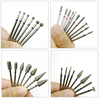 10pcs/set Diamond Nail Drill Bit for Manicure Cutter Dental Diamond Grinding Polish Burs Dental Lab Polisher