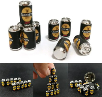 10pcs/set Dollhouse Decoration Simulation Black Green Beer Cans 1:12 Scale Miniature Beer Can Scene Model Dollhouse Accessories