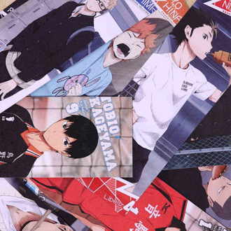 10pcs/set Haikyuu!! Japanese Anime Volleyball Bookmarks Message Cards Book Notes Paper Page Holder for School Office Stationery