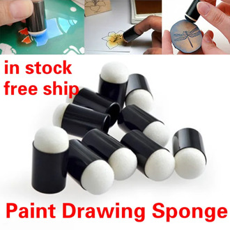 10pcs/set Painting Craft Set Paint Drawing Sponge Foam Finger Chalk Ink Applying Chalk Inking Staining Sponge Art Tools TSLM1