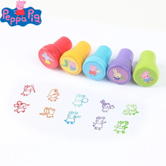 10pcs/set Peppa Pig Children Toy Cartoon Animals Fruits Digital Smile Kid Seal For Scrapbooking Stamper DIY Cartoon Stamper Toys