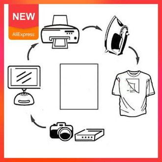 10pcs/Set T Shirt A4 Transfer Paper Iron On Heat Press Craft Inkjet Shirts For T Light A4 Fabrics Paper Print Printing F2W1