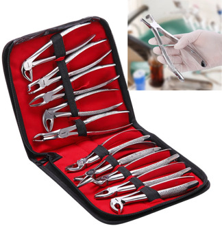 10pcs/set Tooth Extracting Forceps Dental Pliers for Dentist with Tool kit Dental Surgical Extraction Instrument Adults