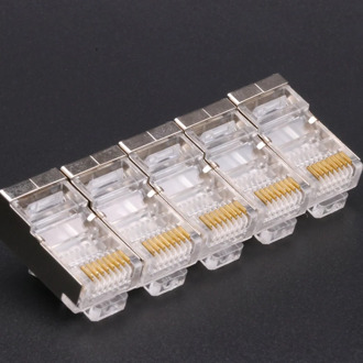 10pcs Shielded RJ45 Connector, Pure Copper 8p8c Contacts with CAT.5/5E/6 for options, RJ45 Network Modular Connecto