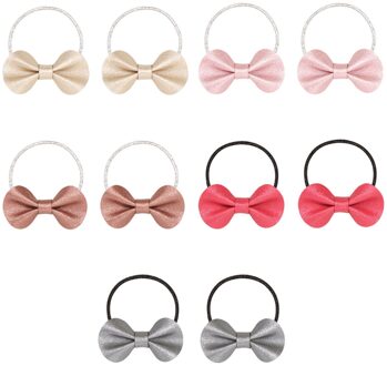 10Pcs Shiny Glittery Haarelastiekjes Chouchou Baby Kleine Haar Tie Hoofdbanden Baby Elastische Haarbanden Voor Meisjes Baby Haar Accessoires