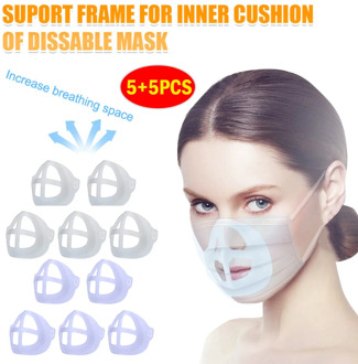 10PCS Silicone 3D Masks Holder Bracket Inner Support Frame Comfortable Breathing Washable Reusable Silicone Mask Bracket FL50