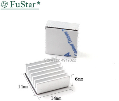 10pcs Silver Computer Cooler Radiator Aluminum Heatsink Heat sink for Electronic Chip Heat dissipation Cooling Pads 14*14*6mm