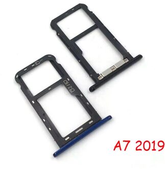 10Pcs Sim Lade Houder Voor Zte A7 Sim Card Tray Slot Houder Adapter Socket Reparatie Onderdelen blauw