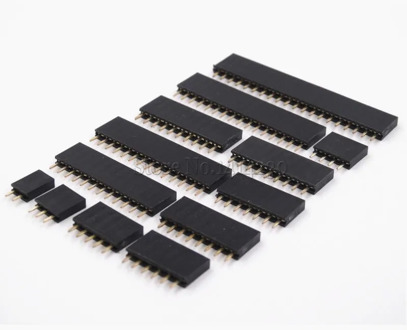 10PCS Single Row Pin Female Header Socket Pitch 2.54mm 1*2p 3p 4p 5p 6p 7p 8p 9p 10p 12p 14p 16p 20p 40p Pin Connector