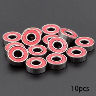 10Pcs Skateboard Longboard Dubbelzijdig Rustig Explosieveilige 608zz Accessoires Sport Staal Vervangende Onderdelen Wiellager