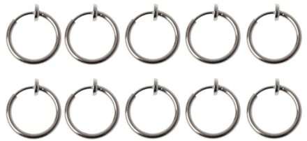 10Pcs Sliver Kleur Geen Oor-Hole Diy Clip Op Cirkel Hoepel Oorbellen Voor Sieraden Maken