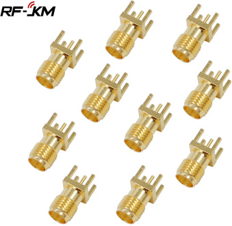 10Pcs SMA Female Jack Adapter Solder Edge PCB Straight Mount RF Copper Connector Plug Socket