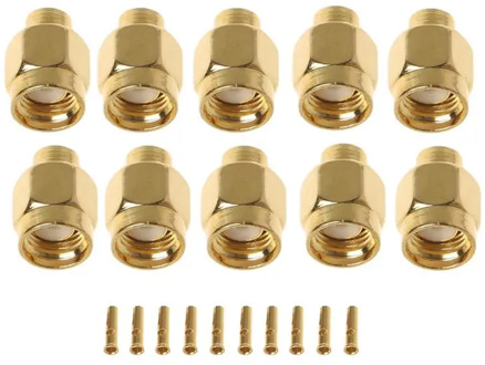 10pcs SMA-JB3 RF Connector RP-SMA Male Jack Center Solder Semi-Rigid For RG402 50PB